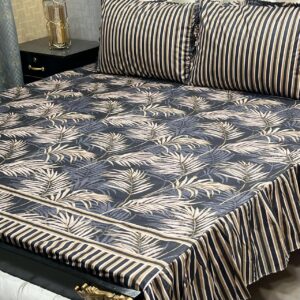 3-Pc Stitched 2-Sided Frill Bedsheet Set - Image 3